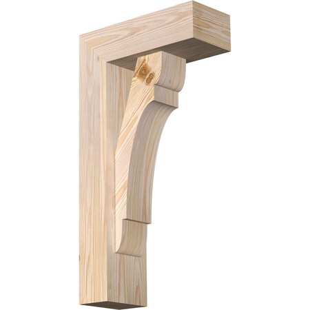 Ekena Millwork Olympic Block Smooth Bracket w/ Offset Brace, Douglas Fir, 5 1/2"W x 14"D x 26"H BKT0604X14X26OLY05SDF
